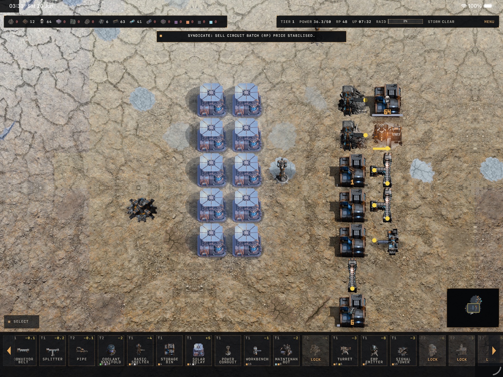 An operational factory on Veyra-9 — a solar array powering a production line.